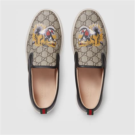 black gucci slides with tiger|gucci tiger slip on goat.